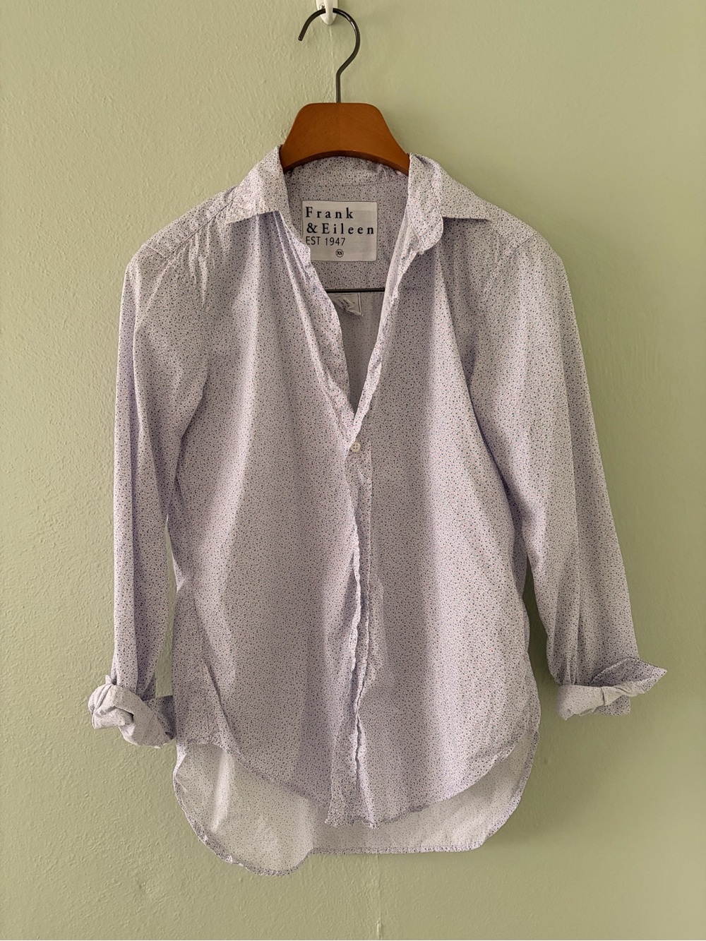 Frank & Eileen Light Lavender Micro-floral print Frank Button-Down Shirt
